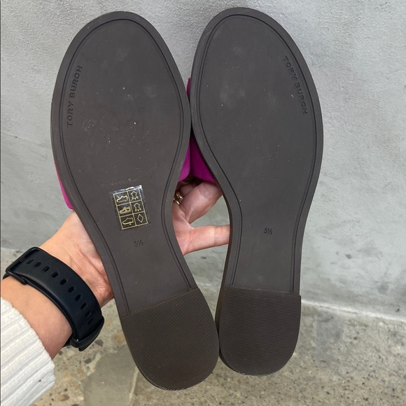 Tory Burch Fuchsia Embellished Slide Sandals - Picture 4 of 6